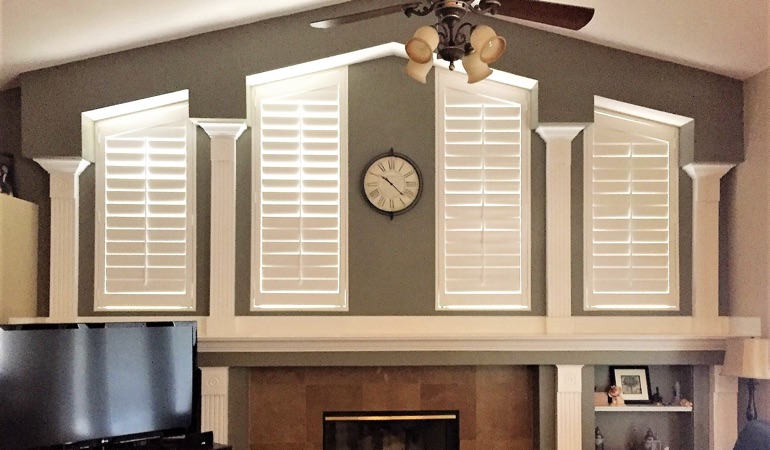 Polywood Shutters in Family Room in Houston